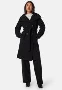 BUBBLEROOM High Neck Midi Coat Black XL