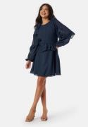 BUBBLEROOM Round Neck Short Frill Dress Navy 42