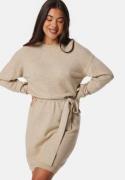 VILA Viril O-neck L/S BELT KNIT DRESS Natural Melange M