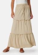 BUBBLEROOM Flounce Maxi Skirt Light beige M