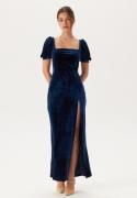 John Zack Velvet Puff Sleeve Maxi With S Navy S (UK10)