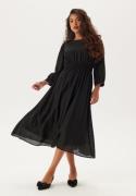 Happy Holly Balloon Sleeve Structured Midi Dress Black 48/50