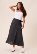 Happy Holly Viscose Midi Wrap Skirt Black/Dotted 52/54