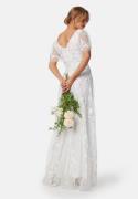 Goddiva Embroidered Flutter Maxi Dress White M (UK12)