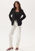 BUBBLEROOM Front Tie Structured Blazer Black 38