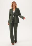 BUBBLEROOM Flared Structured Suit Trousers Dark green 44