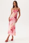 Bardot Adoni Printed Mesh Midi Dress 132801 Pink Tie Dye 40(UK12)