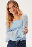 BUBBLEROOM Square Neck Smock Top Light blue L