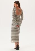 BUBBLEROOM Striped Maxi Dress Black/Offwhite XS