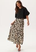 BUBBLEROOM Isa Satin Skirt Black/Patterned L