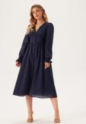 BUBBLEROOM Broderie Anglaise Midi Dress Dark blue 36