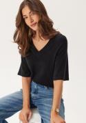 Object Collectors Item Objthess 2/4 LO V-NECK KNIT TO Black L