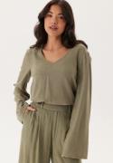 Happy Holly Linen Wide Sleeve Blouse Khaki green 48/50