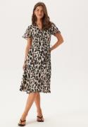 VILA Vilovie S/S Wrap Midi Dress Birch AOP:Astrid 42