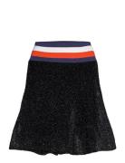 Lurex Flare Skirt Kort Nederdel Black Tommy Hilfiger