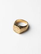 Oval Structured Ring Ring Smykker Gold Blue Billie