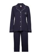 Lrl Hammond Knit Collar Pj Set Windsor Navy Pyjamas Nattøj Blue Lauren...