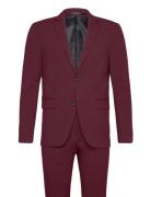 Plain Mens Suit - Normal Lenght Habit Burgundy Lindbergh