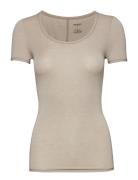 Shirt 1/2 Top Beige Schiesser