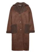 Uria Coat Outerwear Faux Fur Brown A-View