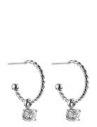 Twist Crystal Hoop , 20 Mm Green Gold Accessories Jewellery Earrings H...