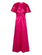 Visittas V-Neck S/S Maxi Dress - Noos Maxikjole Festkjole Pink Vila