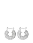 The Pave Mini Donut Hoops-Silver Accessories Jewellery Earrings Hoops ...