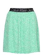 Logo Elastic Mini Skirt Kort Nederdel Green Calvin Klein Jeans
