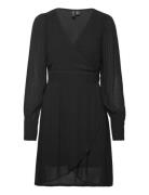 Vmpolliana Ls Short Dress Wvn Kort Kjole Black Vero Moda