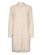 Slfviva-Tonia Long Linen Shirt B Kort Kjole Cream Selected Femme