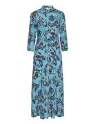 Yassavanna Long Shirt Dress S. Noos Maxikjole Festkjole Blue YAS