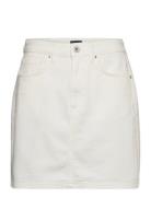 White Denim Skirt Kort Nederdel White GANT