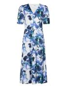 Slfrachelle 2/4 Aop Ankle Satin Dress B Maxikjole Festkjole Blue Selec...