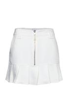 Slub Linen Mini Skirt Kort Nederdel White Ganni