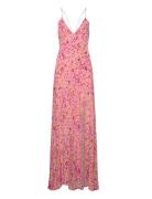 Jacquard Maxi Slip Dress Maxikjole Festkjole Pink ROTATE Birger Christ...