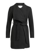 Vicooley Collar Belt Coat - Noos Outerwear Coats Winter Coats Black Vi...