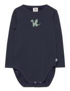 Dragon Print L/S Body Bodies Long-sleeved Navy Müsli By Green Cotton