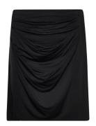 Cupro Skirt Kort Nederdel Black Rosemunde
