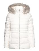 Tyra Down Jacket With Fur Foret Jakke White Tommy Hilfiger