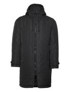 Pekka Quilted Parka Coat Parka Jakke Black FRENN