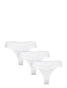 Brief Lacey Thong Low 3 Pack G-streng Undertøj White Lindex
