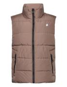 Sports Puffer Gilet Vest Brown Superdry