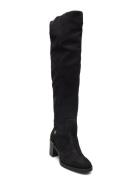 Feminine Suede Overknee Boot Lange Støvler Black Tommy Hilfiger