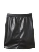 Skirt Fake Leather Kort Nederdel Black Tom Tailor