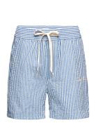 Stan Stripe Seersucker Swim Shorts Badeshorts Blue Les Deux