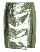 D6Meadow Metalic Leather Skirt Kort Nederdel Green Dante6