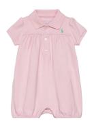 Cotton Interlock Bubble Shortall Bodysuits Short-sleeved Pink Ralph La...