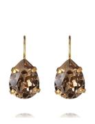 Mini Drop Clasp Earrings Gold Ørestickere Smykker Brown Caroline Svedb...