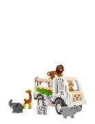 Zoo Car With 6 Animals, Pull-Back Toys Playsets & Action Figures Woode...