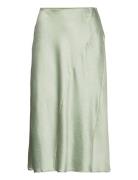 Satin Midi Skirt Knælang Nederdel Green Lauren Ralph Lauren